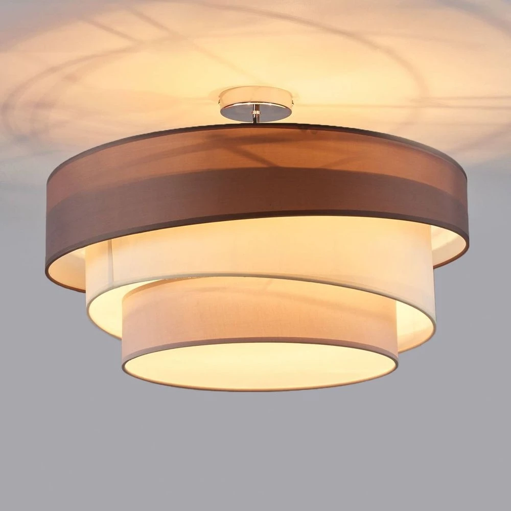 Melia Plafondlamp Grey-Brown/White/Grey/Chrome - Lindby - Koop Online - Afbeelding 2