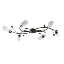 Stefania 6 Plafondlamp White/Black-Gold - Lindby - Koop Online