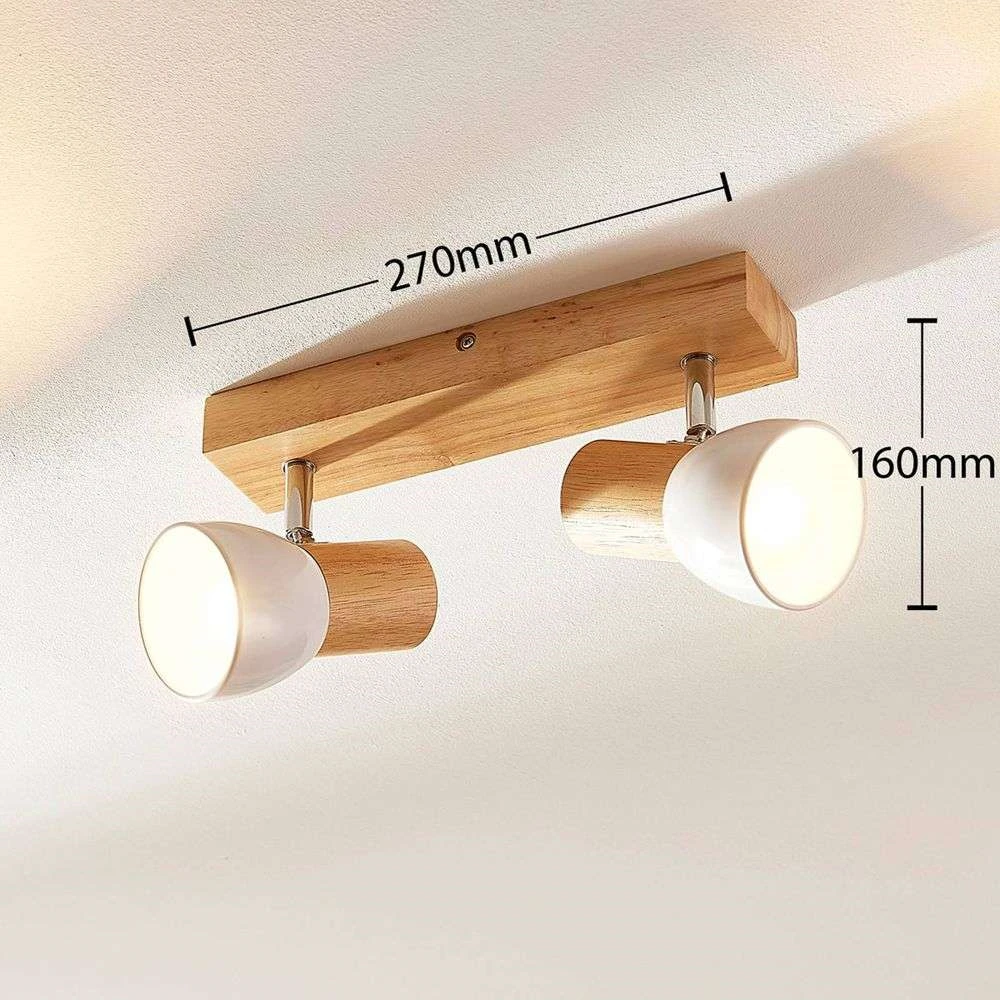 Thorin 2 Plafondlamp Wood/White - Lindby - Koop Online - Afbeelding 3
