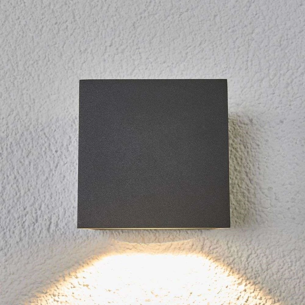 Merjem Big Down Buiten Wandlamp IP54 Dak Grey - Lucande - Koop Online - Afbeelding 2