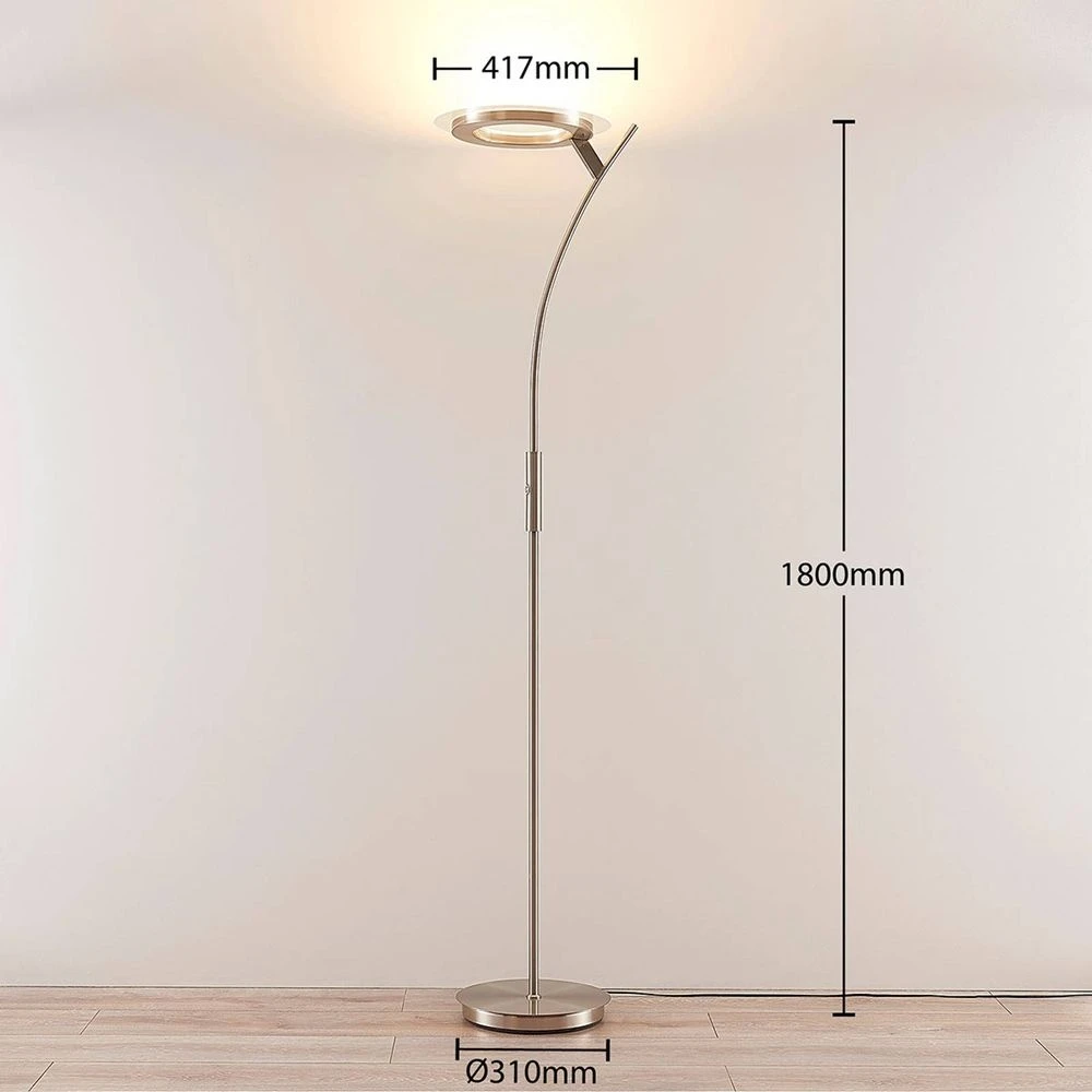 Darion Vloerlamp Nickel - Lindby - Koop Online - Afbeelding 4