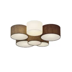 Laurenz 6 Plafondlamp Grey/White/Brown - Lindby - Koop Online