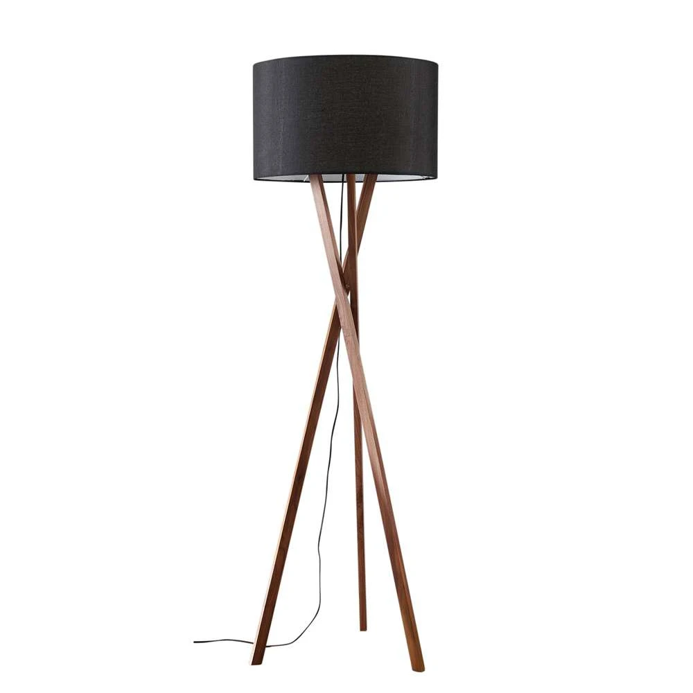 Auriane Vloerlamp Black/Walnut - Lucande - Koop Online