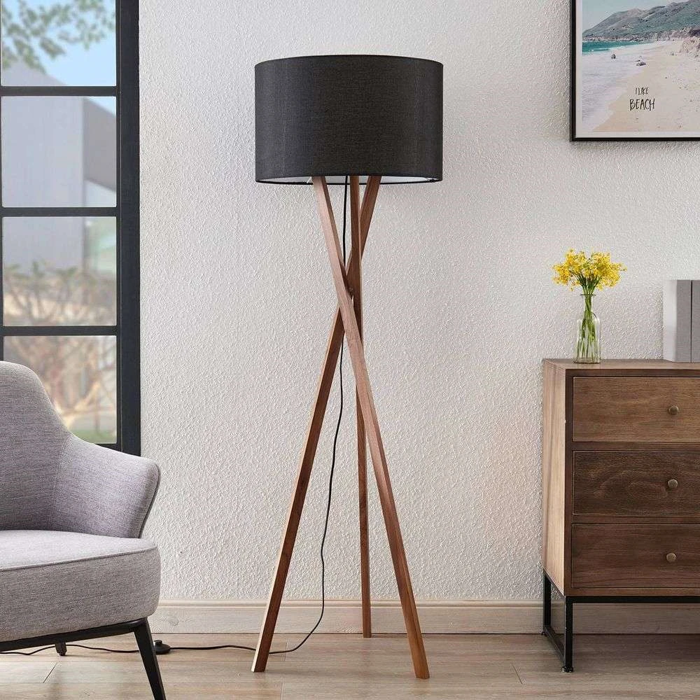 Auriane Vloerlamp Black/Walnut - Lucande - Koop Online - Afbeelding 2