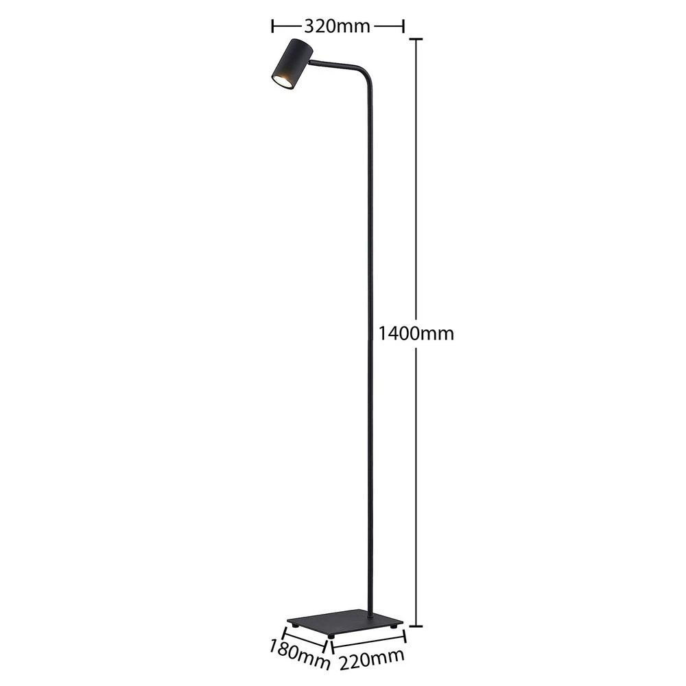 Sanad Floor Lamp Black - Lindby - Koop Online - Afbeelding 3