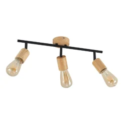 Magniva 3 Plafondlamp Wood/Black - Lindby - Koop Online