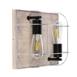 Neptuna 2 Square Plafondlamp Grey Wood/Black/Grey - Envostar - Koop Online