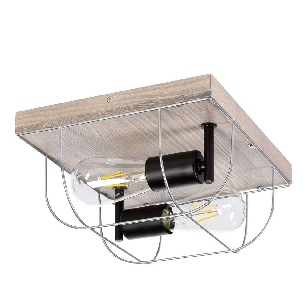 Neptuna 2 Square Plafondlamp Grey Wood/Black/Grey - Envostar - Koop Online - Afbeelding 3