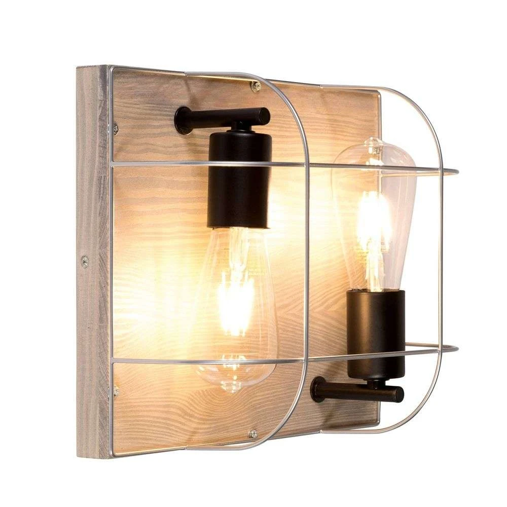 Neptuna 2 Square Plafondlamp Grey Wood/Black/Grey - Envostar - Koop Online - Afbeelding 4