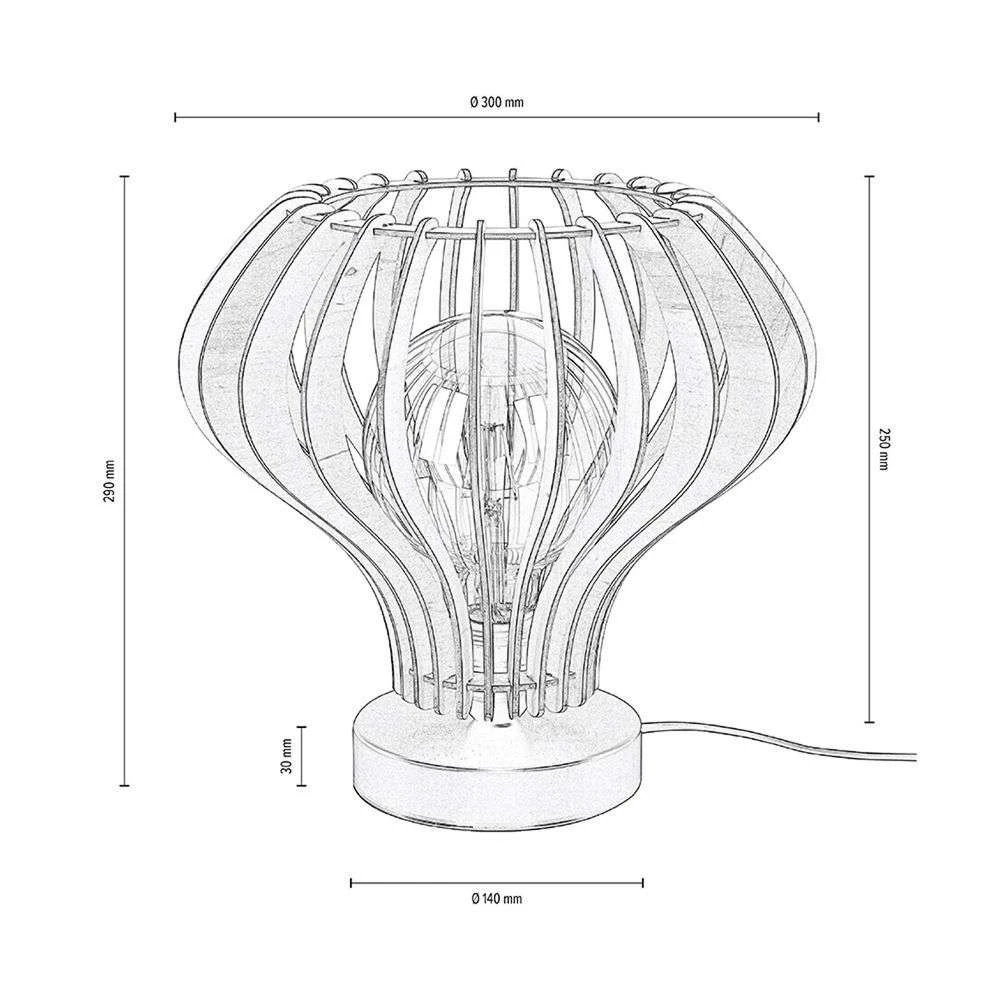 Faje Taffellamp Black/Wood - Envostar - Koop Online - Afbeelding 2