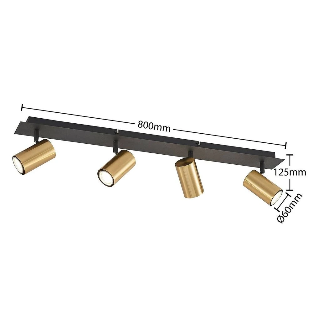 Joffrey 4 Plafondlamp L80 Brass - Lindby - Koop Online - Afbeelding 3