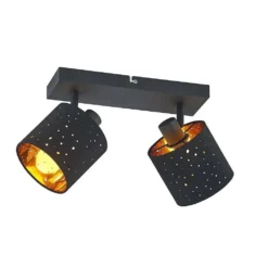Darima 2 Plafondlamp Black/Gold - Lindby - Koop Online