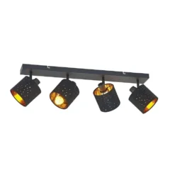 Darima 4 Plafondlamp Black/Gold - Lindby - Koop Online