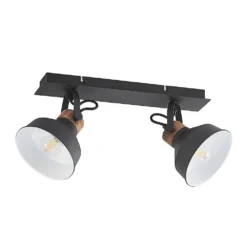 Nefeli 2 Plafondlamp Black/Wood - Lindby - Koop Online