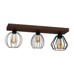 Various 3 Plafondlamp Dark Pine Wood - Envostar - Koop Online