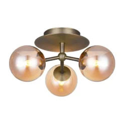 Atom Trio Plafondlamp Antique Brass - Halo Design - Koop Online