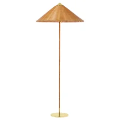 9602 VloerLamp Geelkoper/Wicker Willow - GUBI - Koop Online