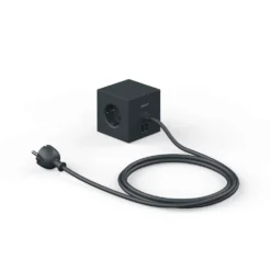 Square 1 USB A & Magnet 1,8m Stockholm Black - Avolt - Koop Online