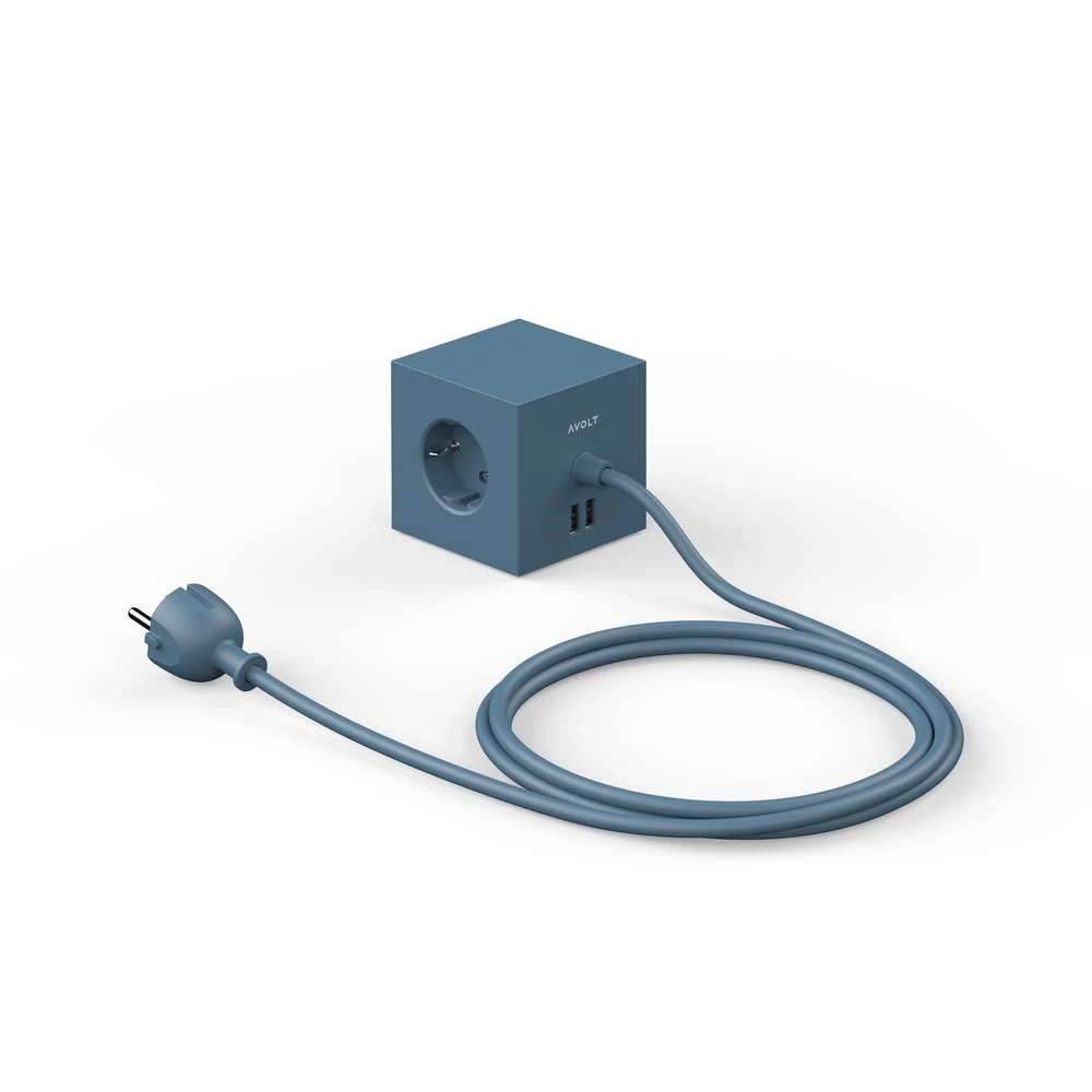 Square 1 USB A & Magnet 1,8m Ocean Blue - Avolt - Koop Online