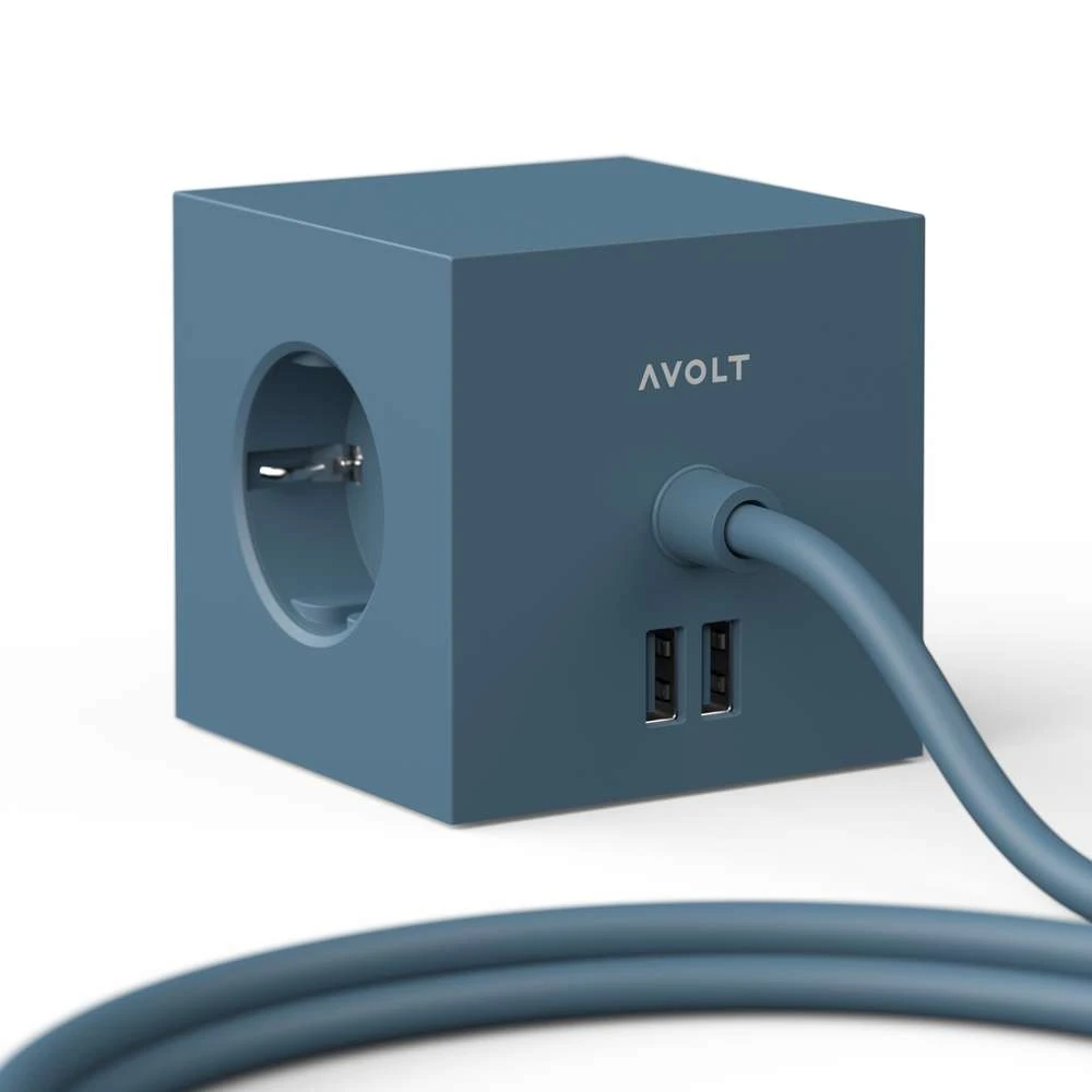 Square 1 USB A & Magnet 1,8m Ocean Blue - Avolt - Koop Online - Afbeelding 6