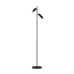 Cato Slim Vloerlamp Dubbel Matte Zwart - Belid - Koop Online