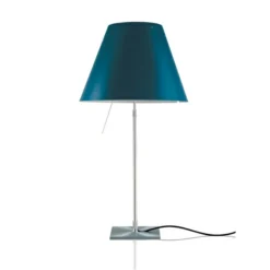 Costanza Tafellamp Met Dimmer Alu/Petroleum Blue - Luceplan - Koop Online