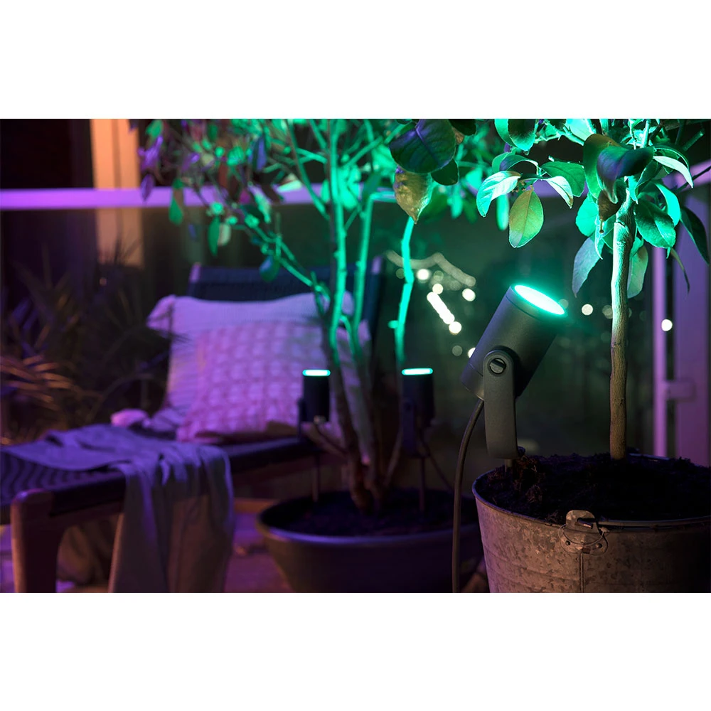 Lily Spike Buiten Spot 3x8W White/Color Amb. Antracit - Philips Hue - Koop Online - Afbeelding 3